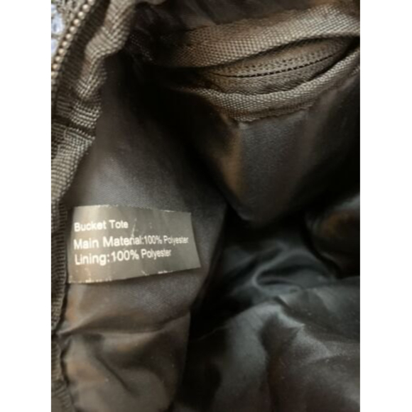 Go Dot Dash Black Blue Camo Bucket Tote Yoga Gym Travel Bag Cross Body Strap EUC - Picture 10 of 12